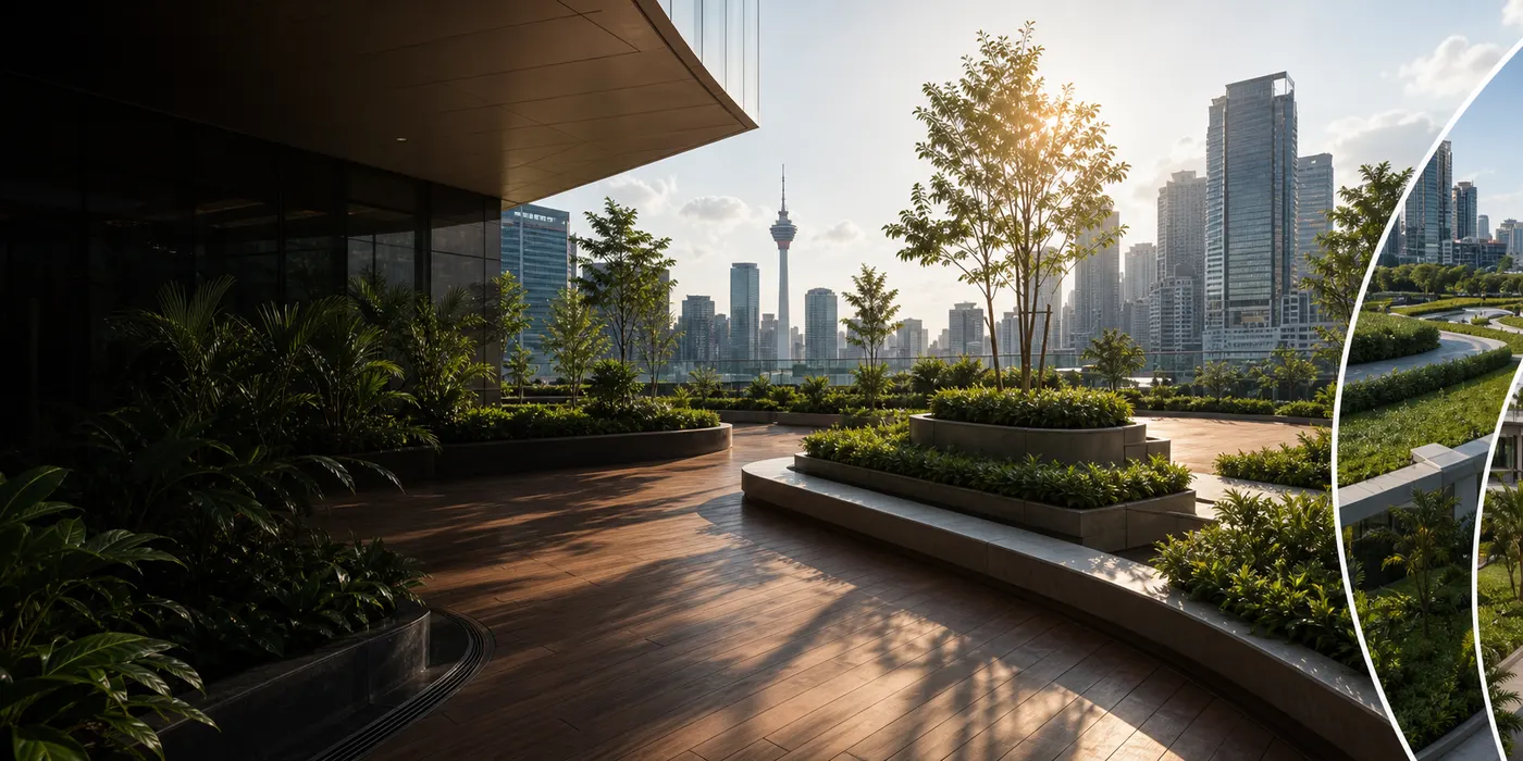 Landscaped podium deck application